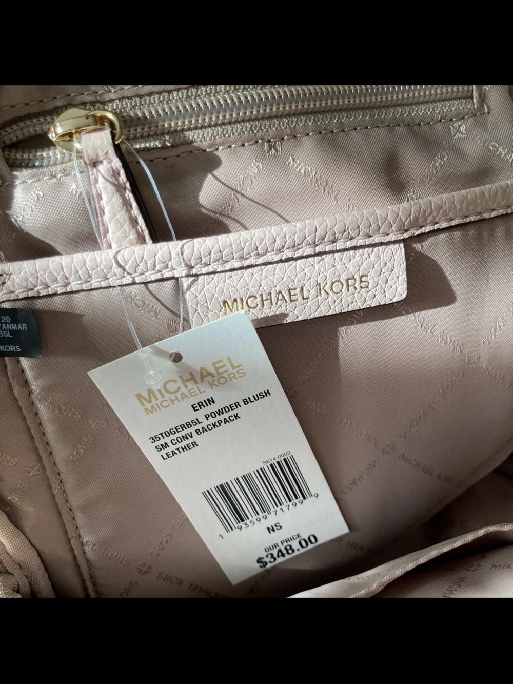 Michael Kors Ivory Pebbled Leather Mini Backpack with Gold Hardware - Picture 11 of 11